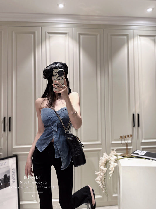 Denim Tube Top
