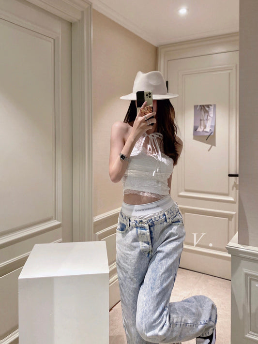 Halter Neck Lace Top