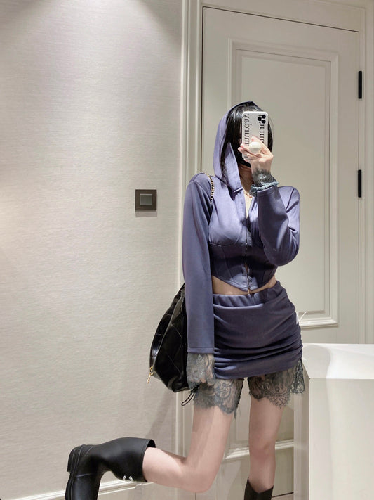 Bustier Lace Skirt Set