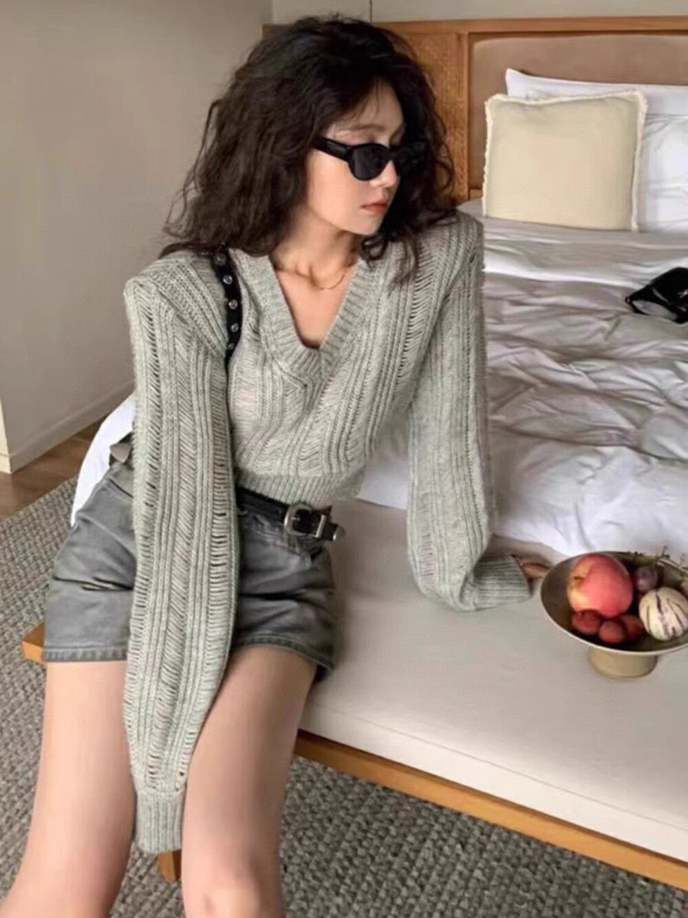 Pointelle Chopped Sweater
