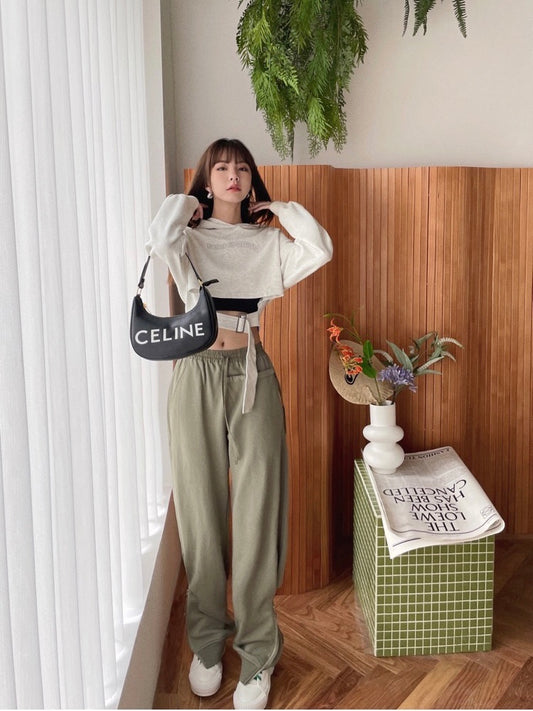 Waist Belt Short Hoodie