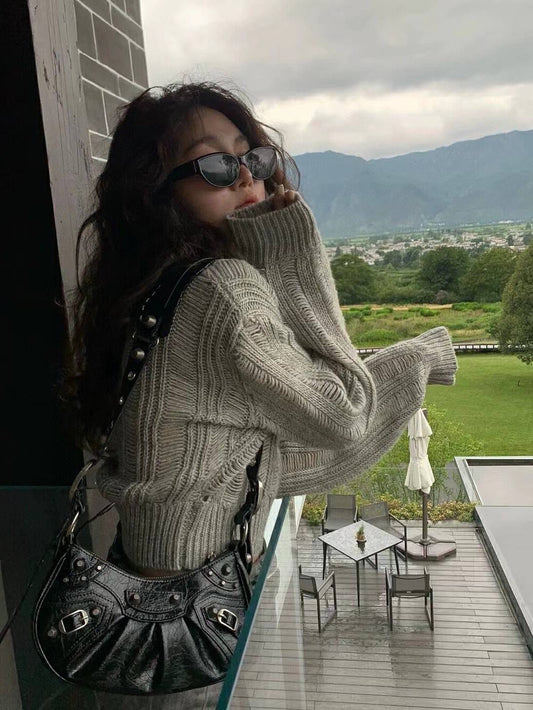 Pointelle Chopped Sweater