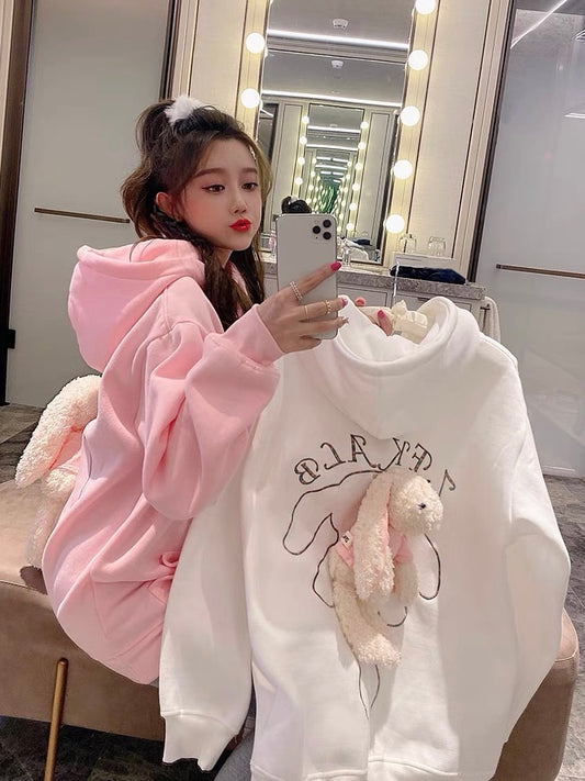 Stuffed Rabbit Doll Cute Hoodie