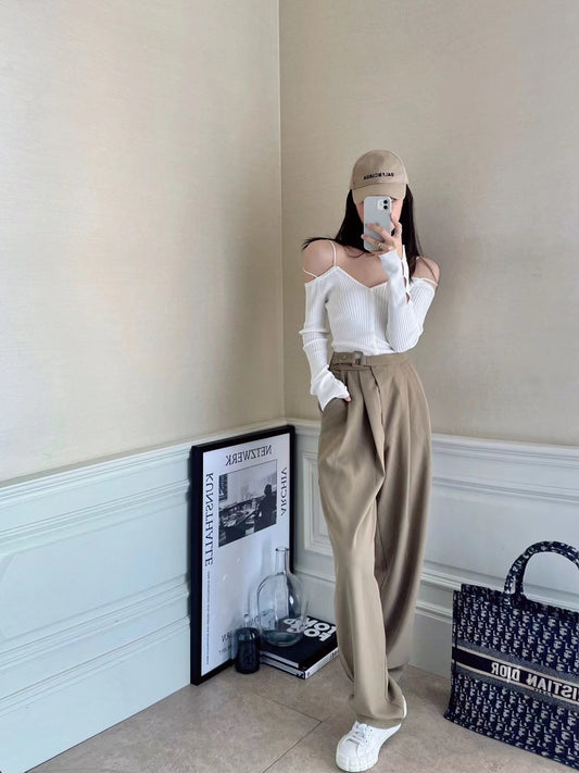 High Rise Soft Relaxed Trousers