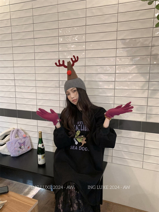 Lace Spliced Sweatshirt Dress