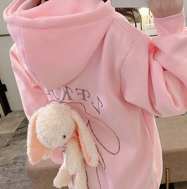 Stuffed Rabbit Doll Cute Hoodie