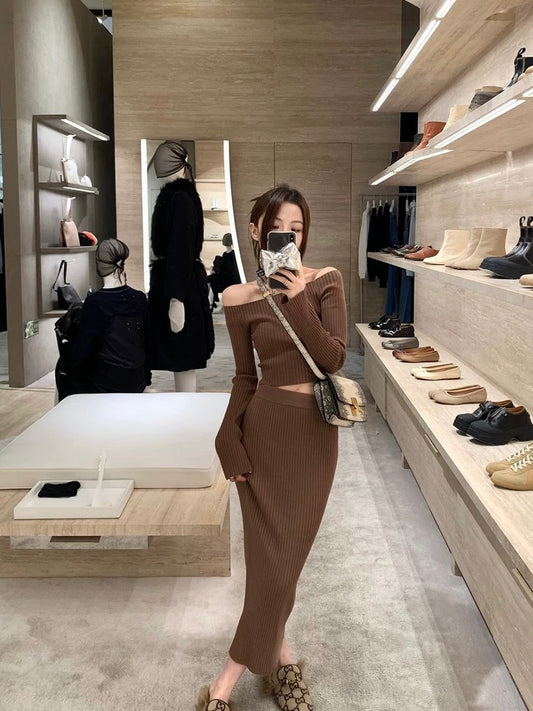 Off Shoulder Knit Top