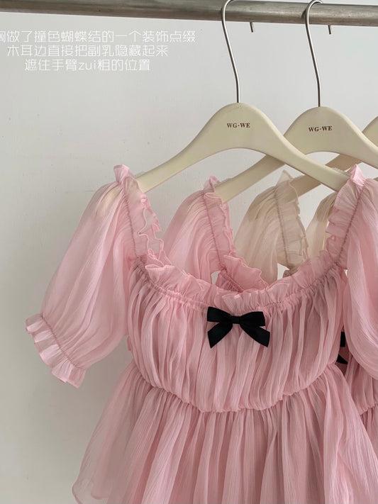 Cute Chiffon Peasant Top