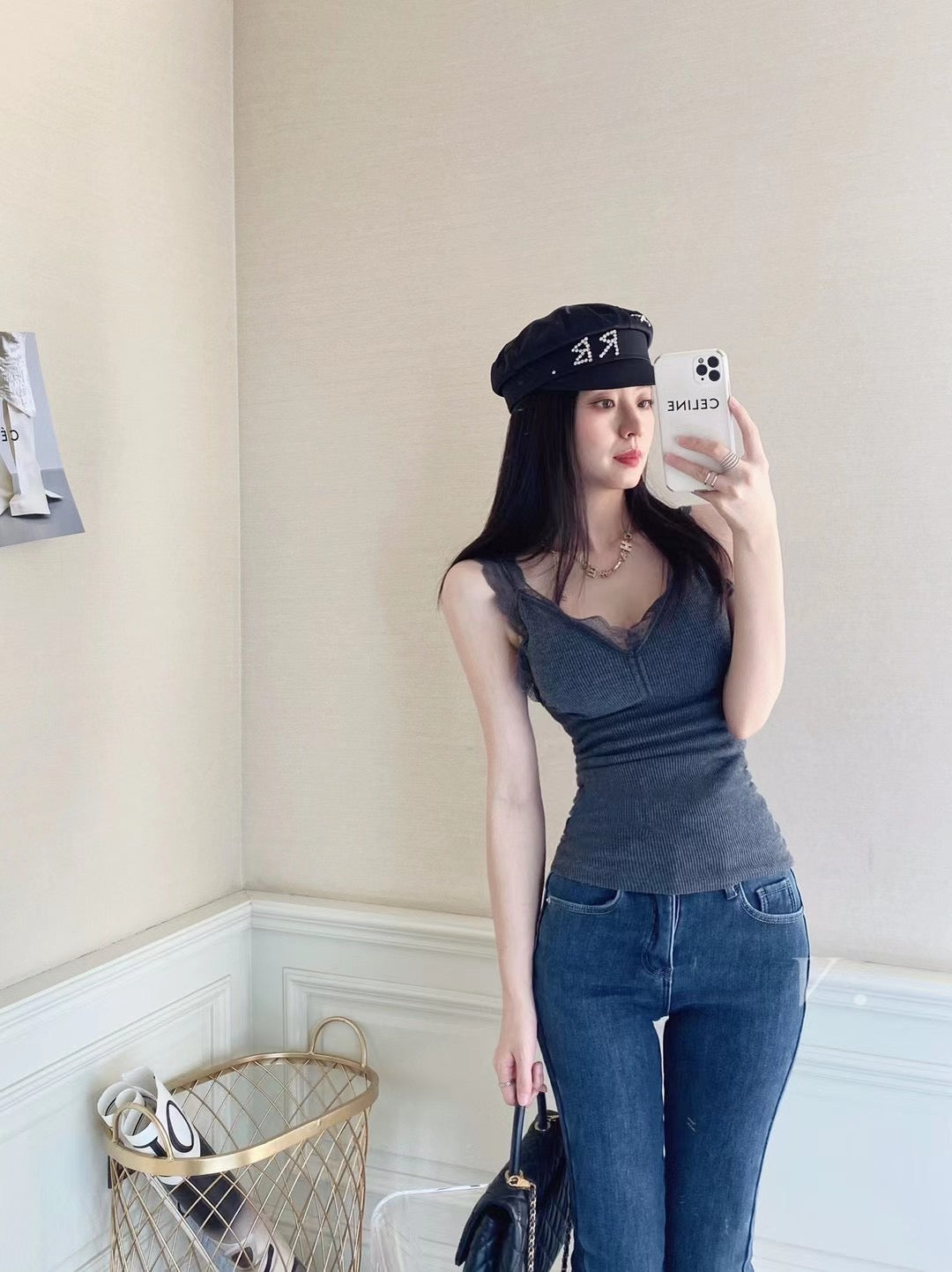 Fleece Lined Ribbed Tank Top
