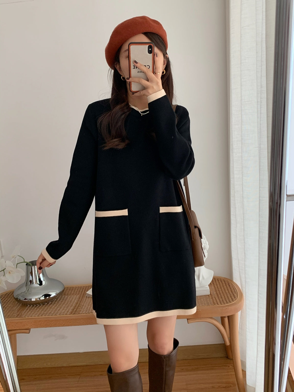 Two Pockets Knit Dress