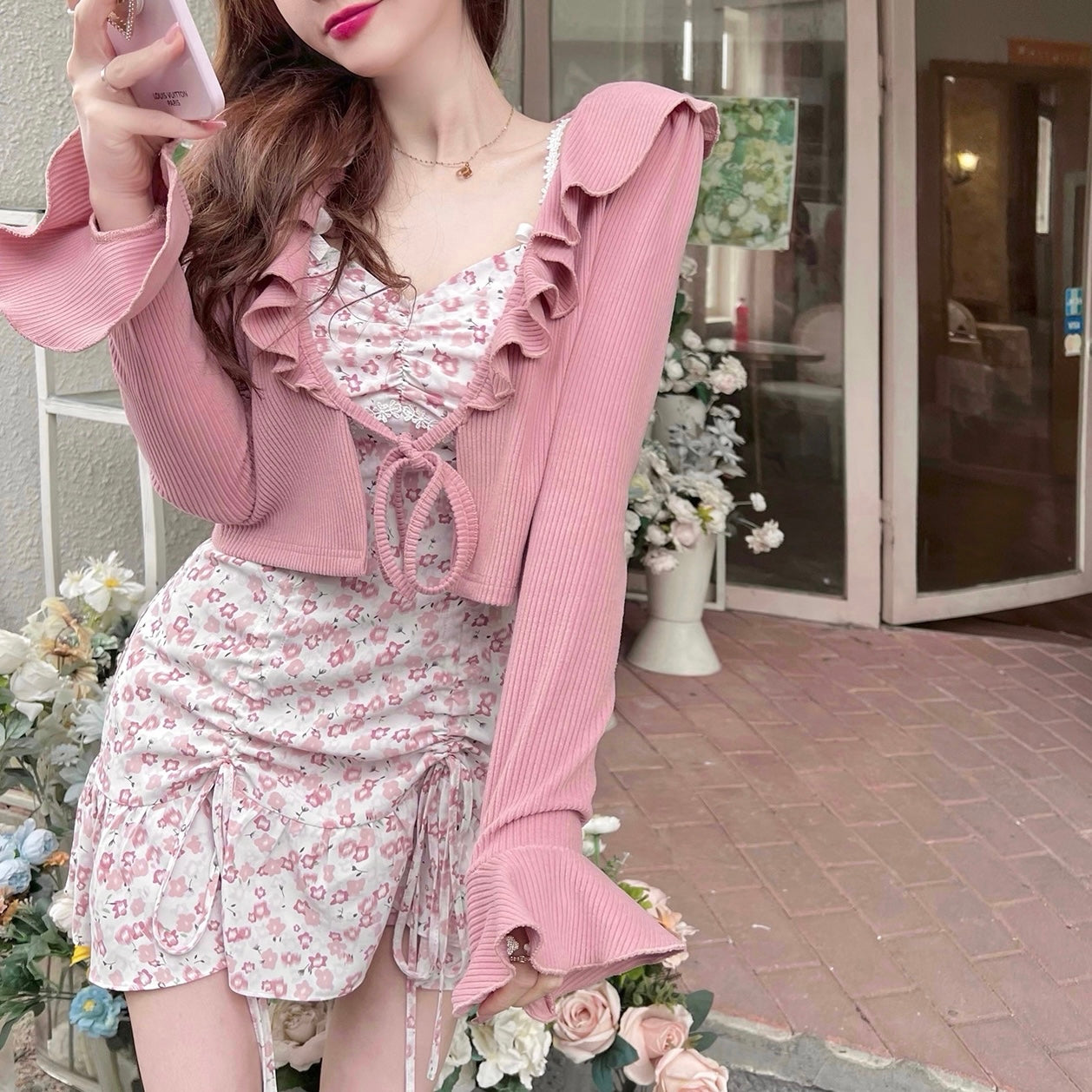 Floral Flower Straps Cami Dress