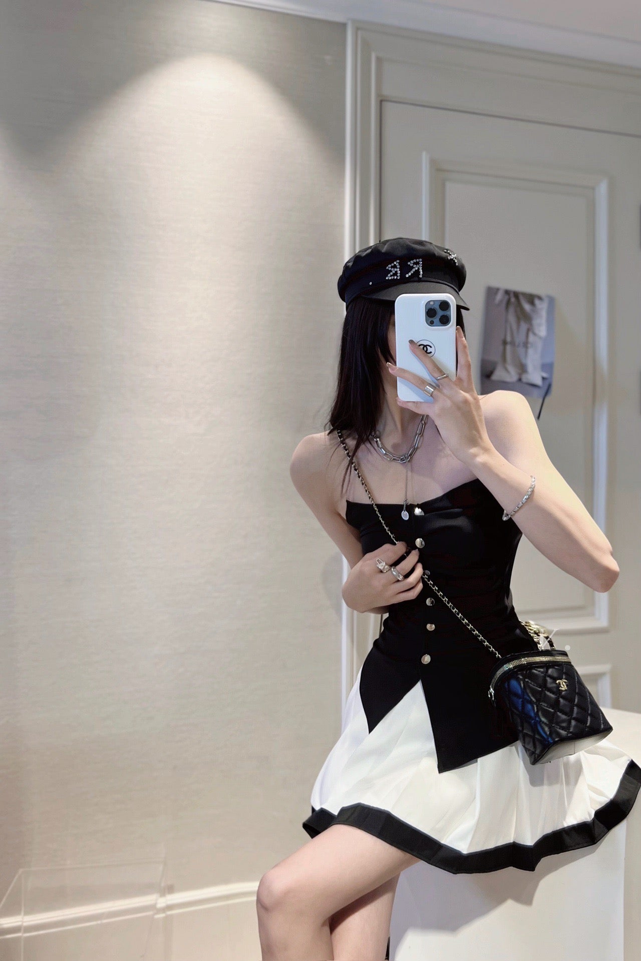 Piano Tube Top Pleated Skirt Set
