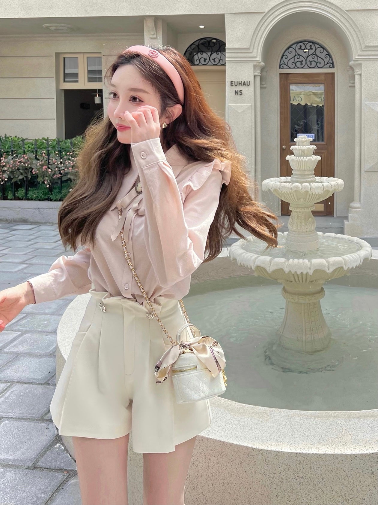 Sliver Ribbon High Waist Shorts