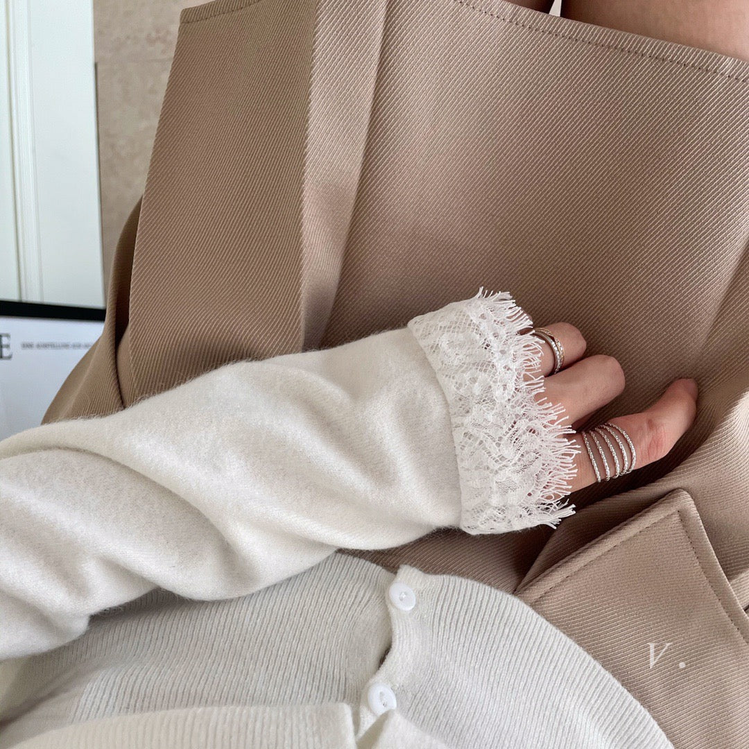 Lace Trim Soft Knit Top