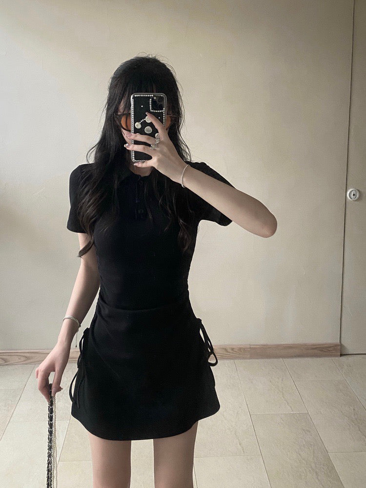 Lace Up Polo Dress