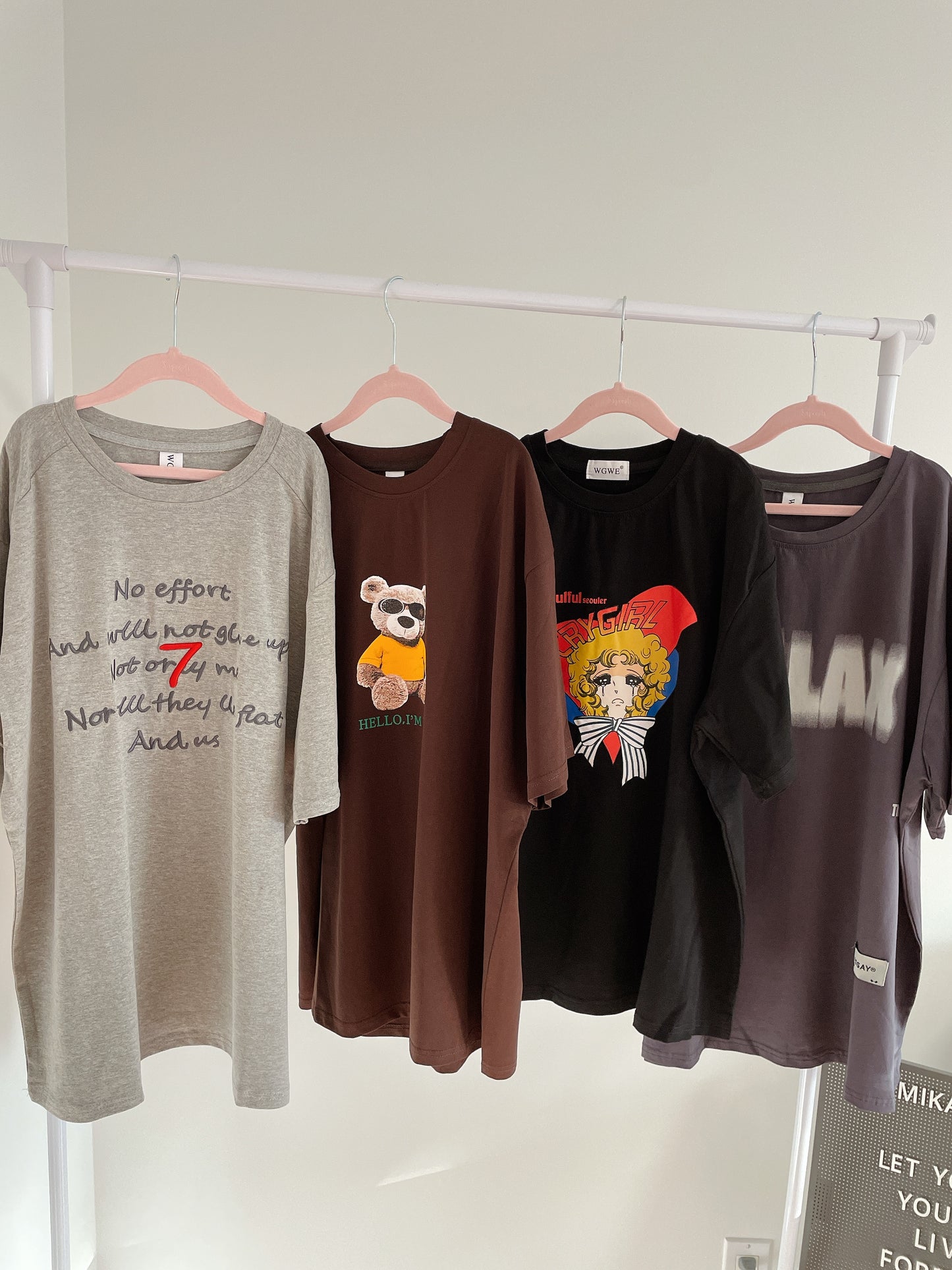 Embroidery Letter Oversized Soft Tee