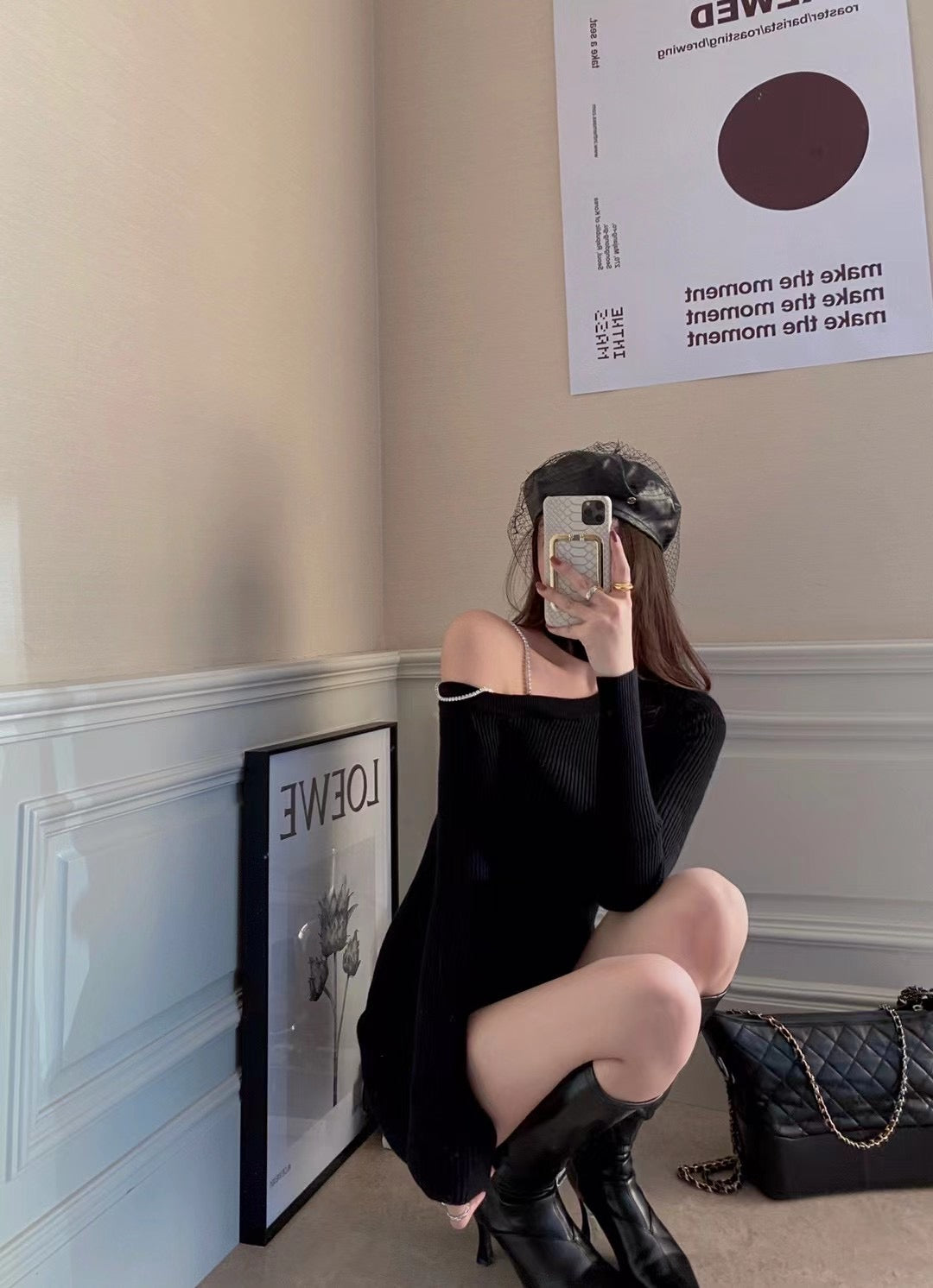 One Shoulder Ribbed Knit Dress