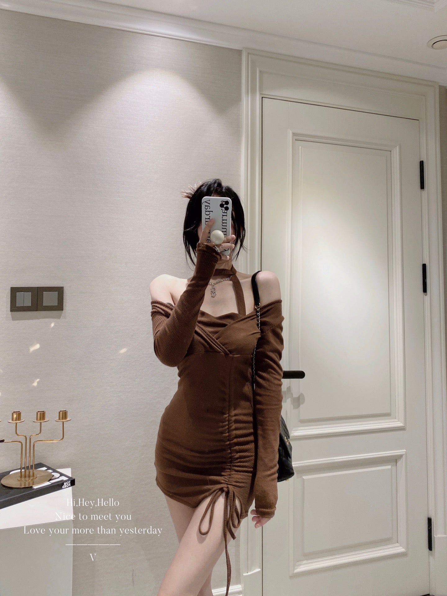 Halter Neck Off Shoulder Dress