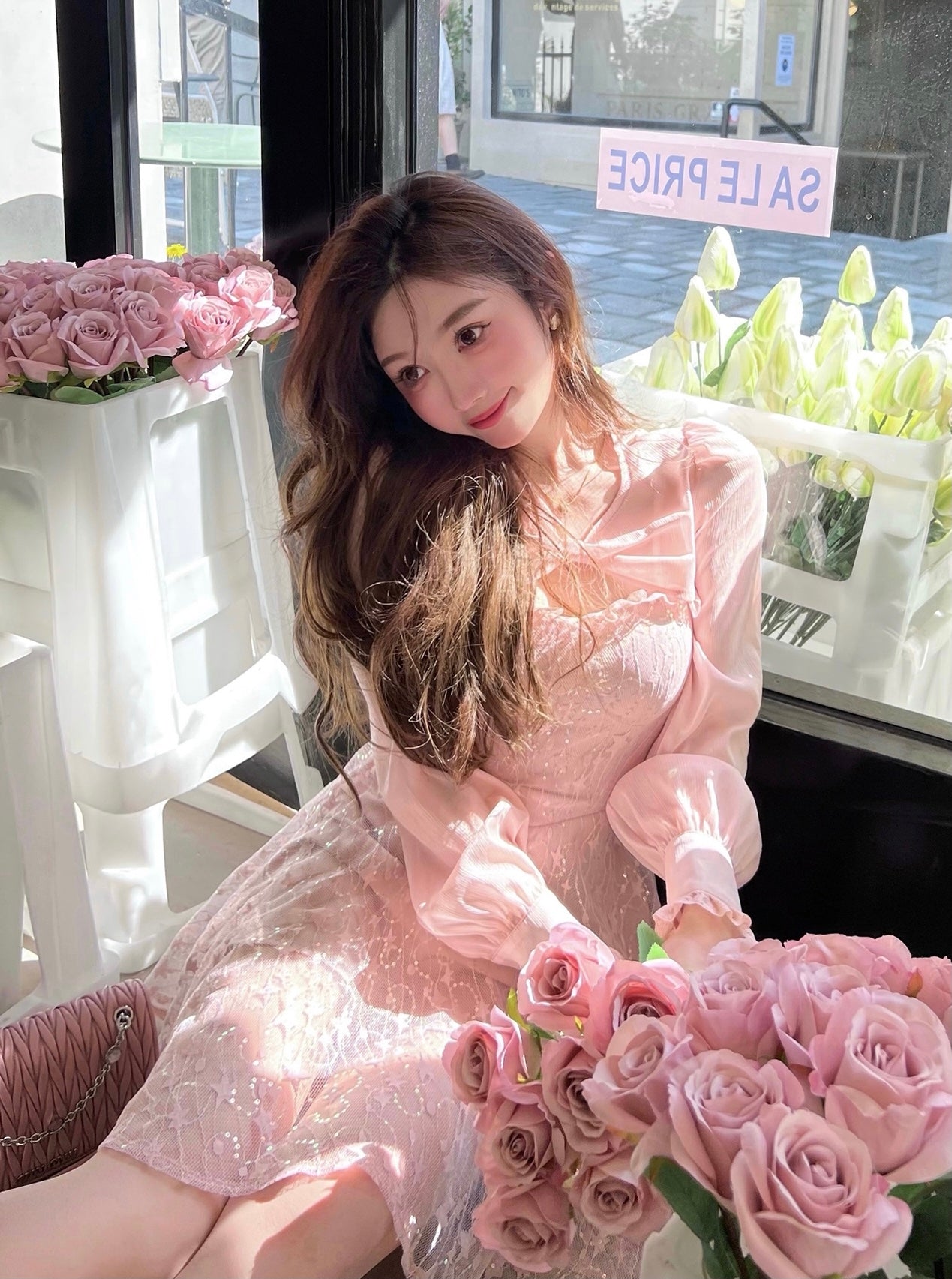 Sweet Sakura Mesh Dress set