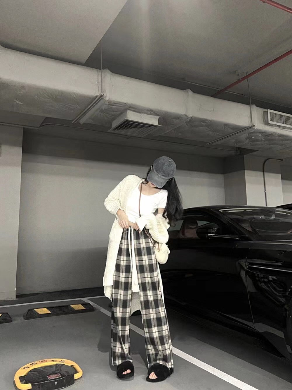 Plaid Wide Leg Pants