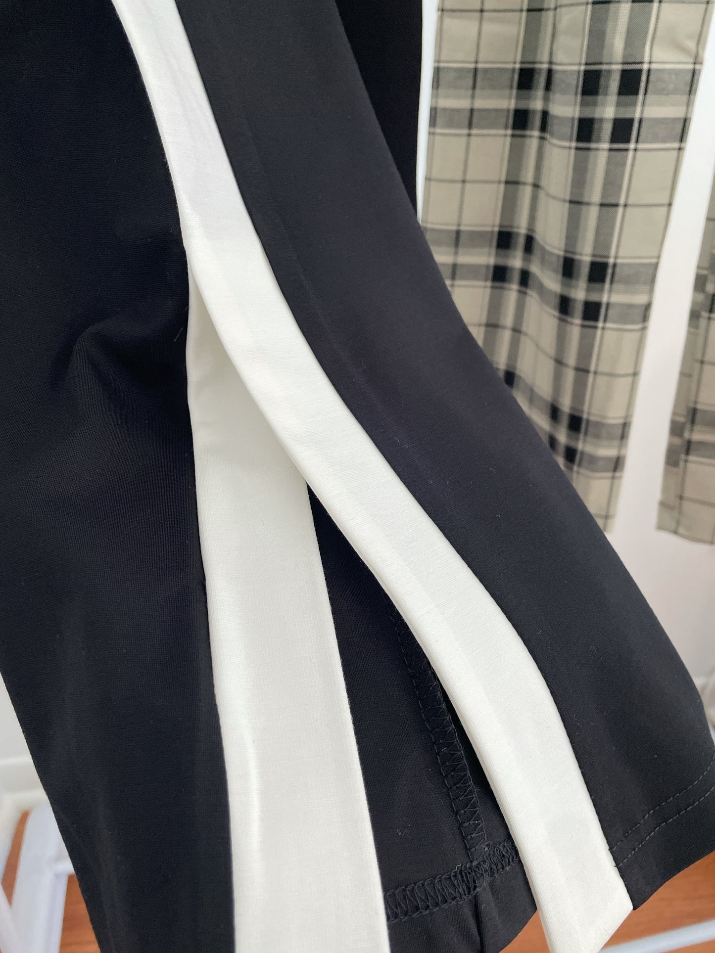 White Lined Flare Pants