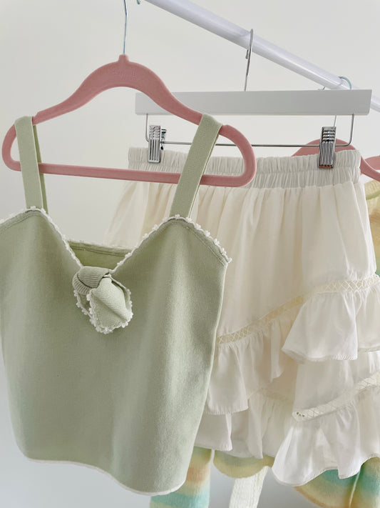 Ribbed Ribbon Cute Camisole