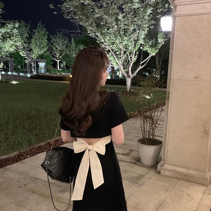 Back Tie Ribbon Polo Dress