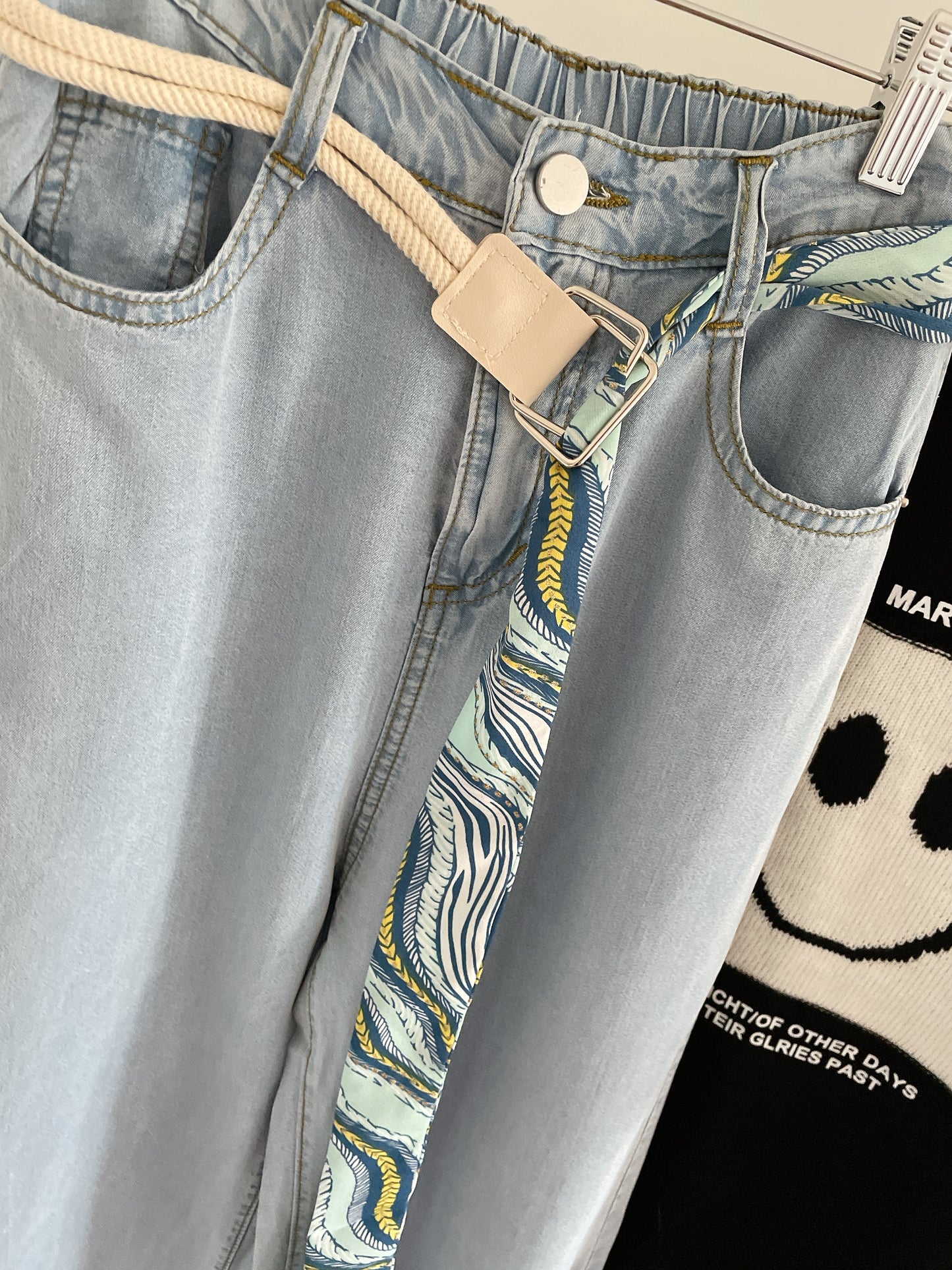 Lightweight Wide Legs Faux Jeans