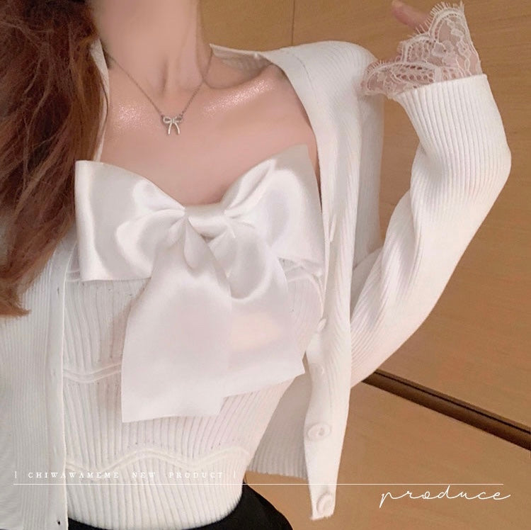 Ribbon Ribbed Knit Tubetop