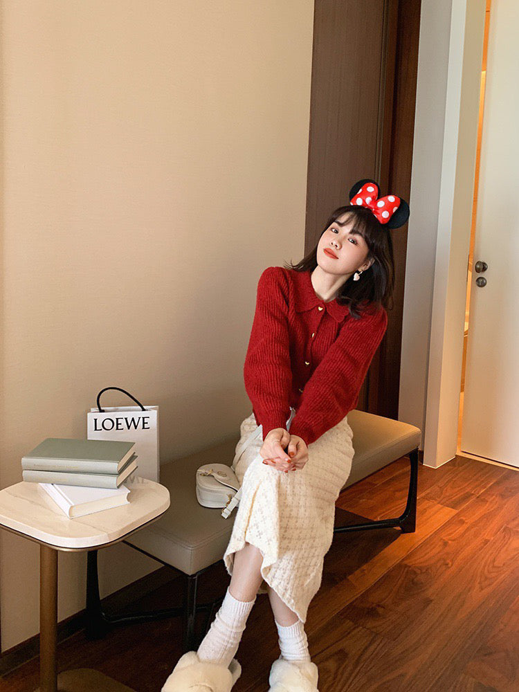 Heart Button Knit Cardigan