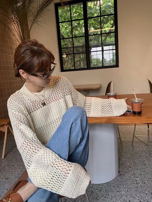 Hollow knit sweater