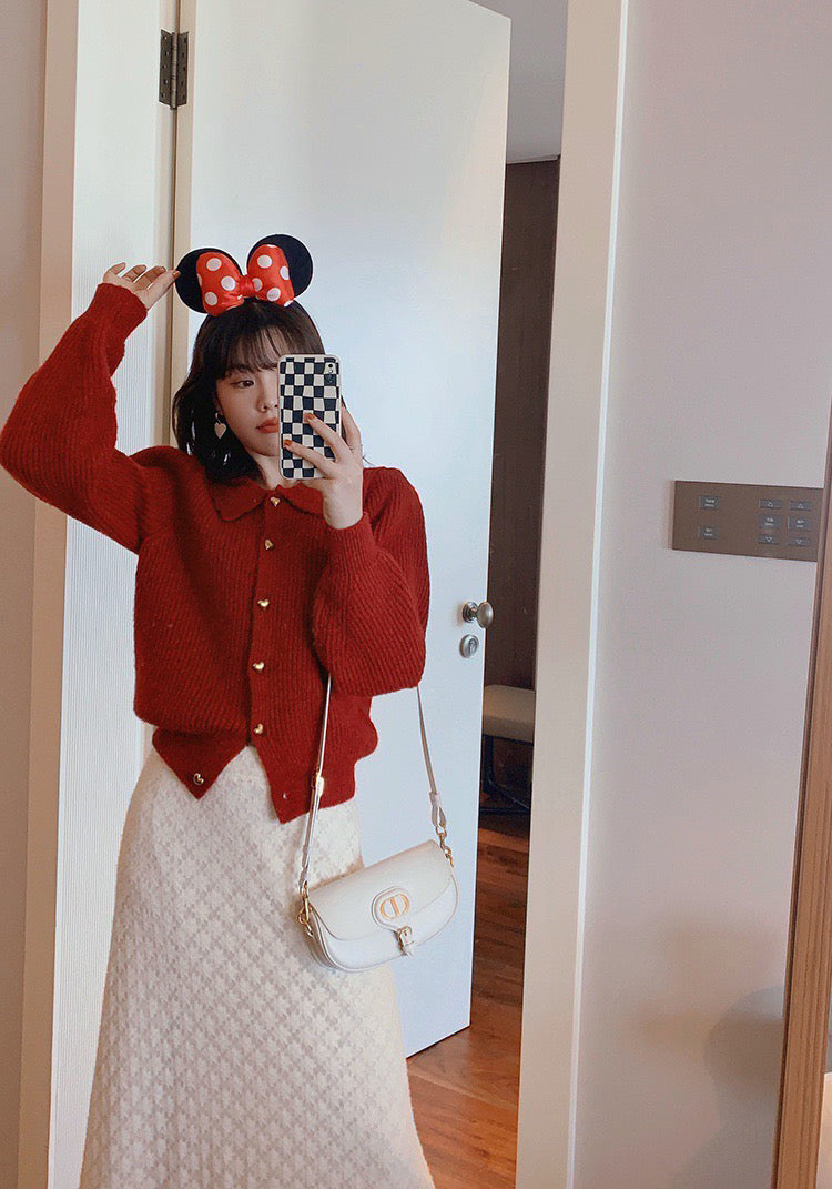 Heart Button Knit Cardigan
