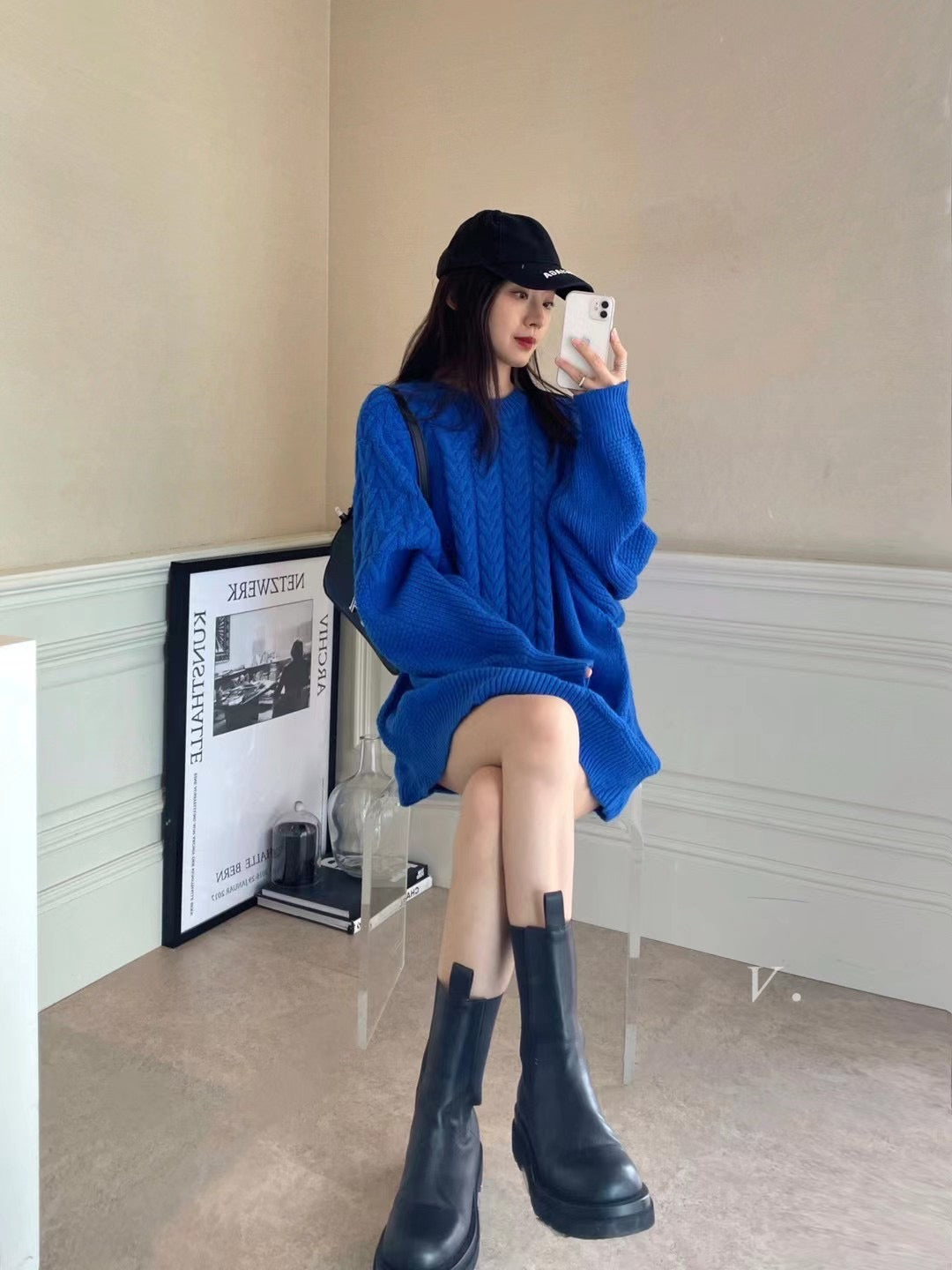 Oversized Cable One-piece Sweater