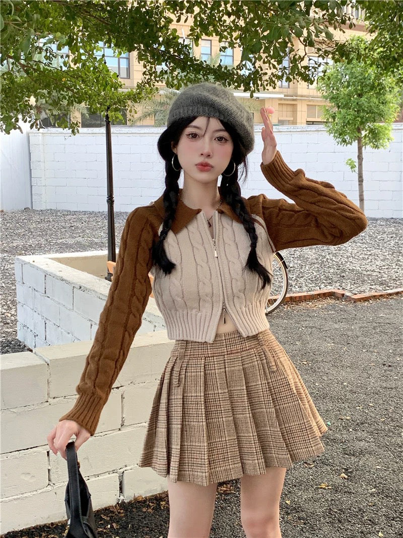 Cable Cropped Cardigan