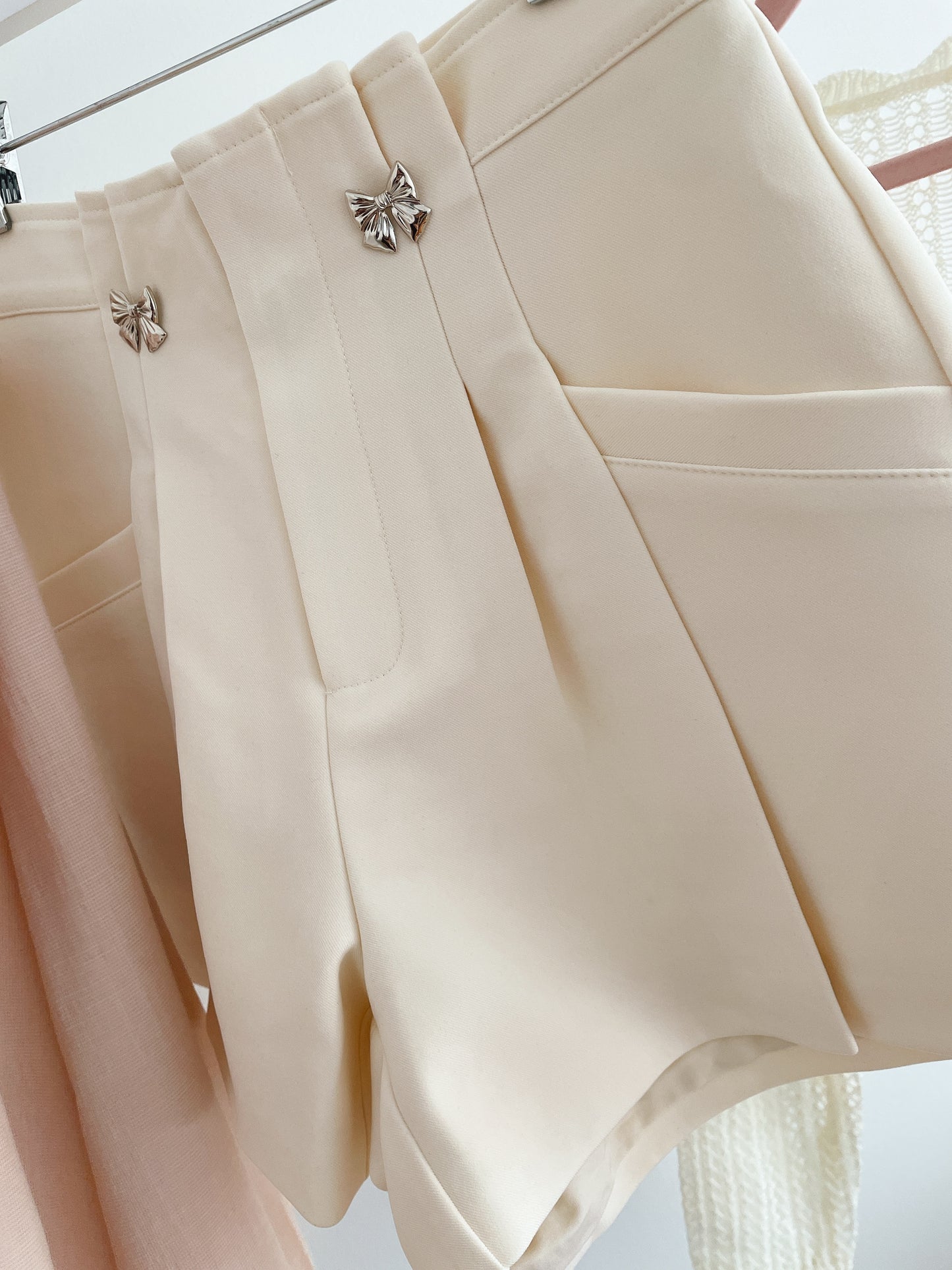 Sliver Ribbon High Waist Shorts
