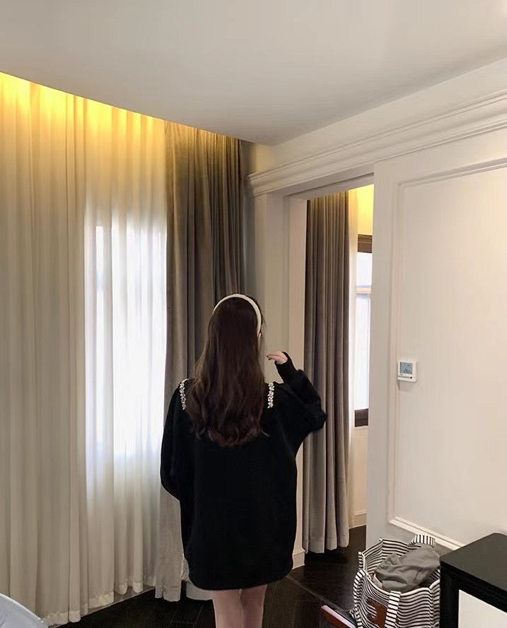 Rhinestone Shoulders Sweatshirt