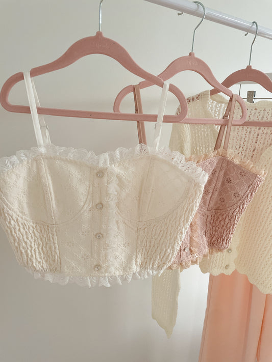 Lace Back Smocking Camisole