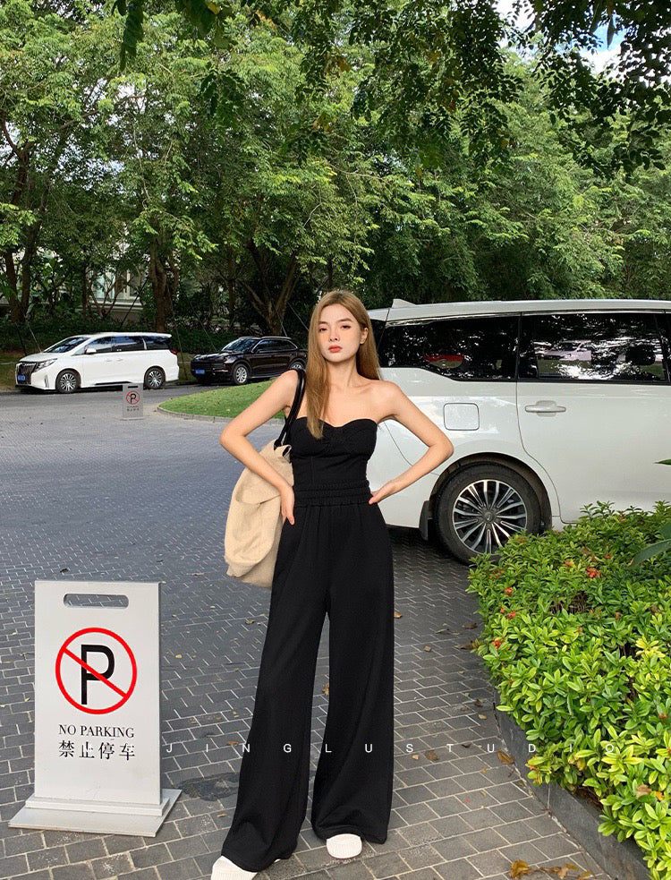 Tube Top Wide Legs Pants Set