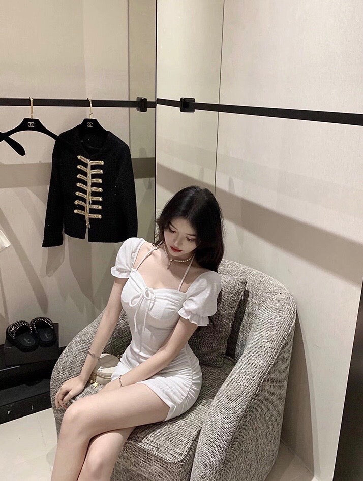 Cute Halter Neck Cotton Dress