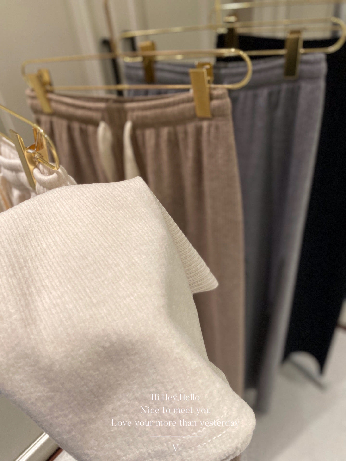 Woolen Ribbed Wide Legs Pants