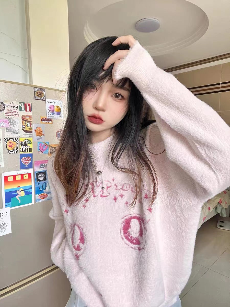 Faux Mink Comic Girl Sweater