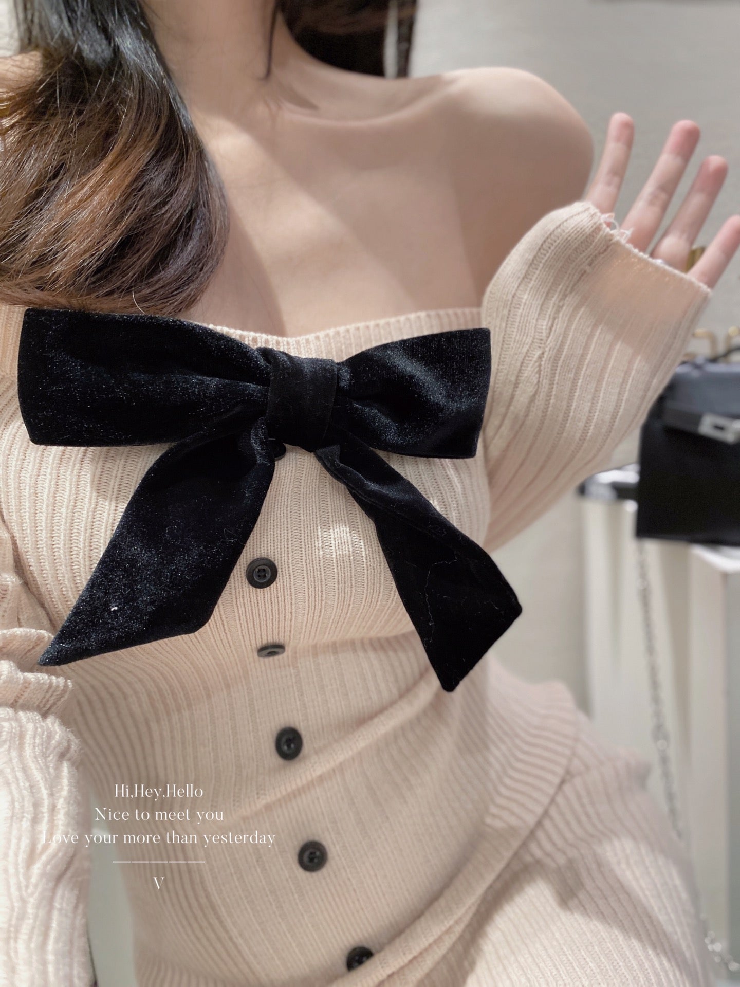 Ribbon Off Shoulder Dress