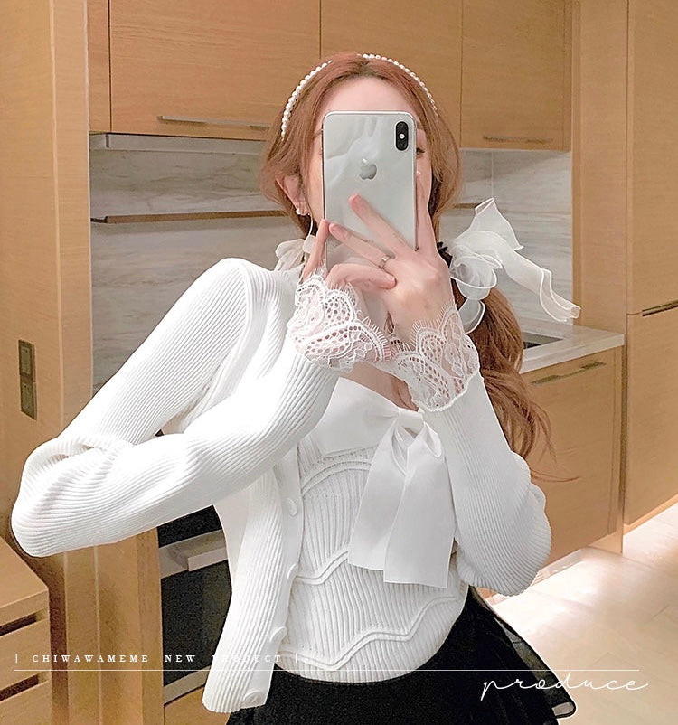 Ribbon Ribbed Knit Tubetop