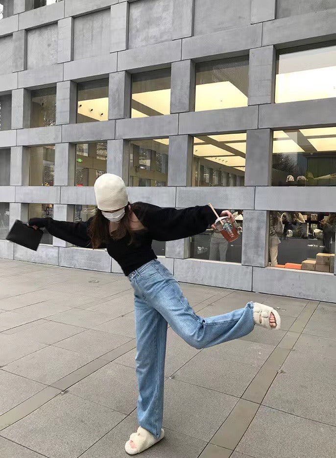 High Rise Straight Jeans