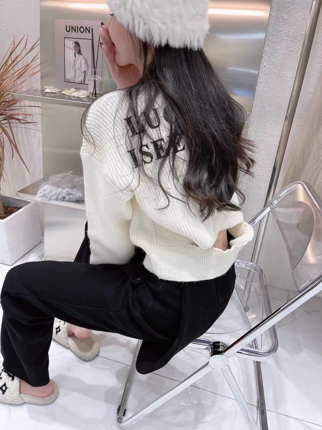 Back Hollow Out Knit Cardigan