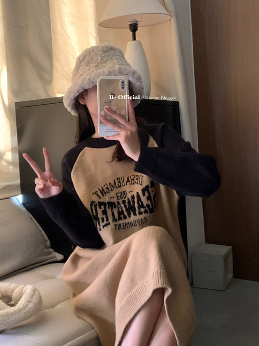 Raglan Sleeves Knit Dress