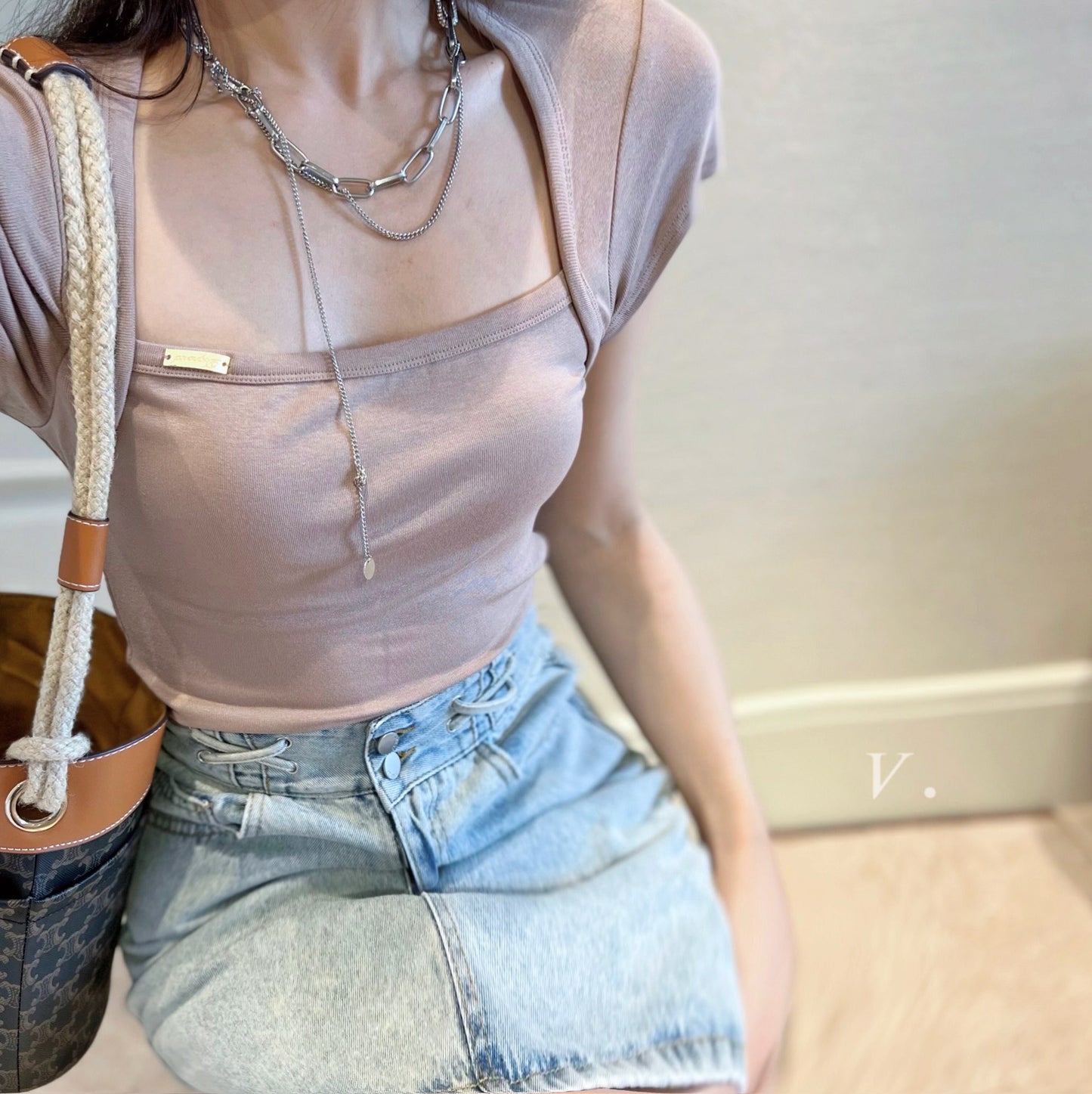 Sliver Logo Square Neck Tee