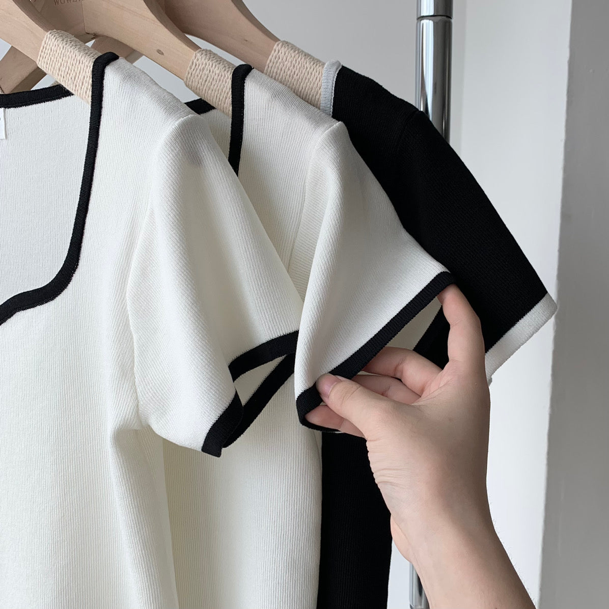 V-Neck Ribbed Top
