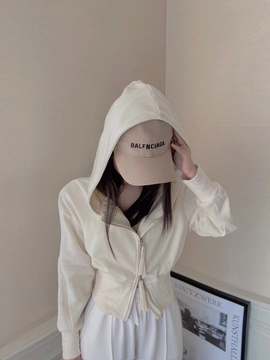 Zip Corset Short Hoodie