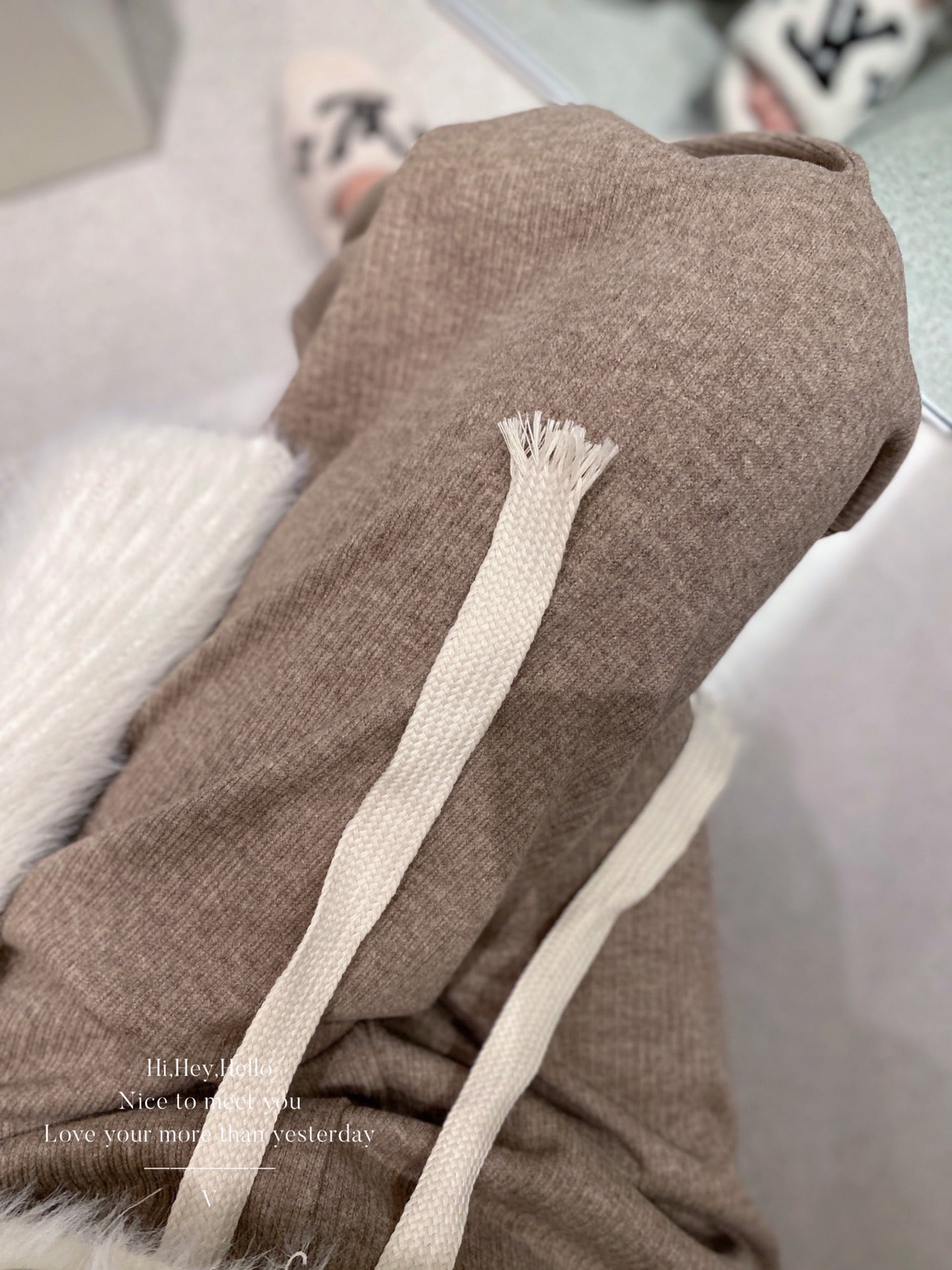 Woolen Ribbed Wide Legs Pants
